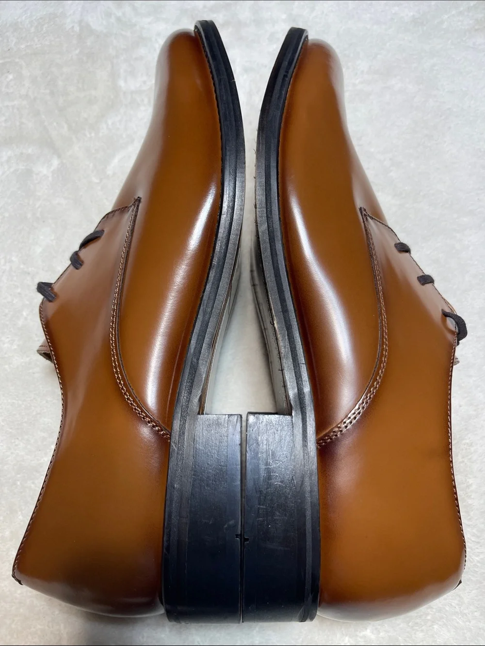 Express Men's Cognac Leather Derby Shoes Size 10 Men’s